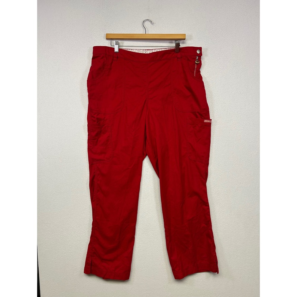 Medical Nursing Koi by Kathy Peterson Womens 2X Red Cargo Scrub Pants 709